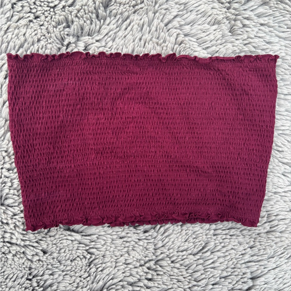 PINK- Burgundy Tube Top Size Small